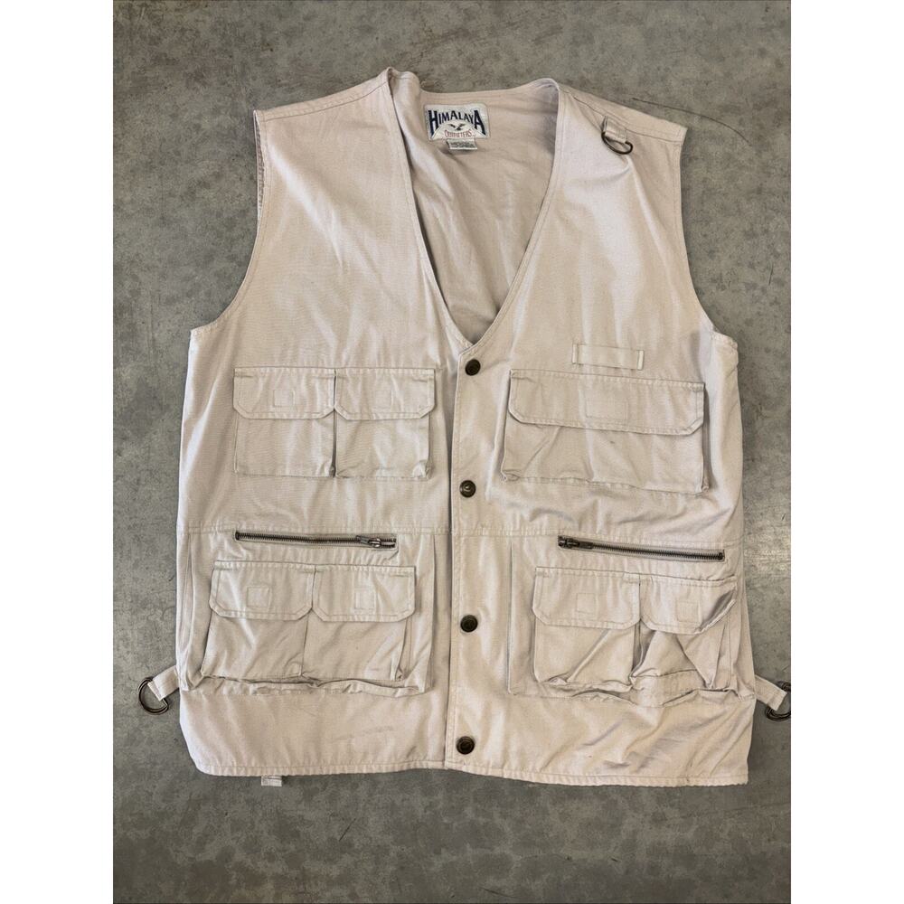 Himalaya Outfitters Mens XLT Fishing Hunting Vest Utility Fish Beige Outdoor